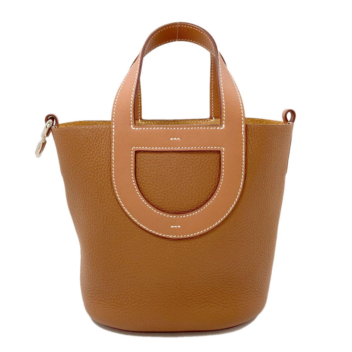 HERMES In the Loop 18 Gold SilverHardware Handbag Taurillon Clemence Ladies [Used]