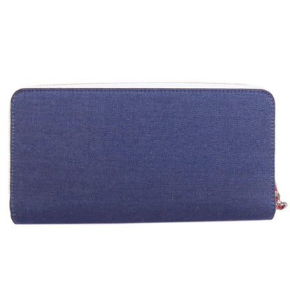 Christian Louboutin Panettone Long wallet (with coin pocket) Denim Ladies [Used]