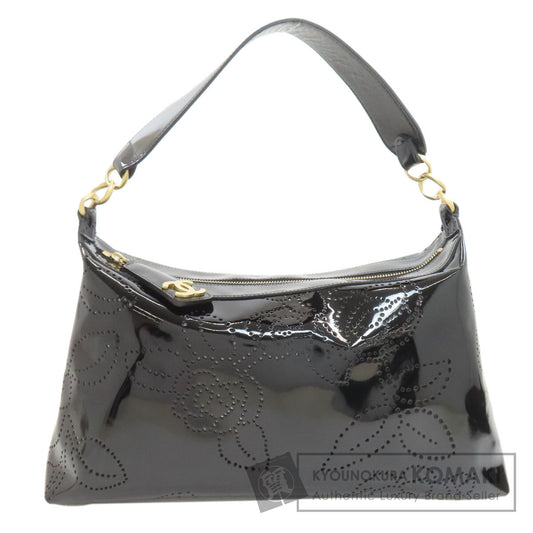CHANEL Camellia Punching GoldHardware Shoulder Bag Enamel Ladies [Used]