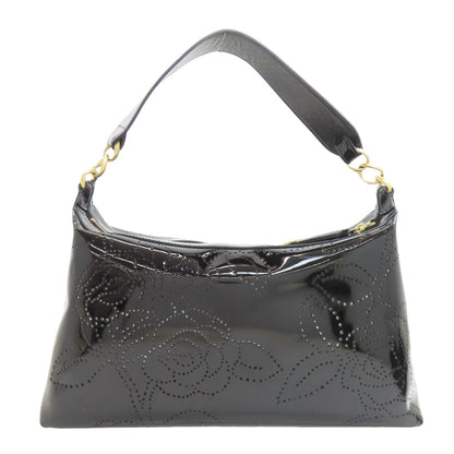 CHANEL Camellia Punching GoldHardware Shoulder Bag Enamel Ladies [Used]