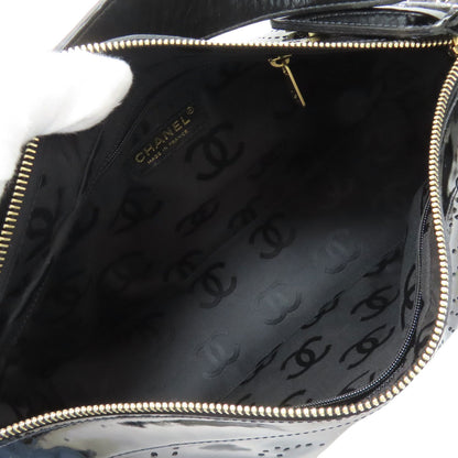 CHANEL Camellia Punching GoldHardware Shoulder Bag Enamel Ladies [Used]