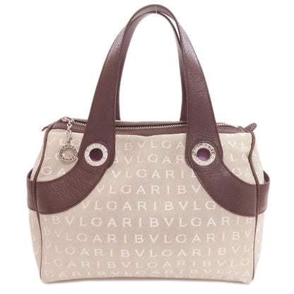 BVLGARI Logo Mania Mini Boston Handbag Canvas Ladies [Used]