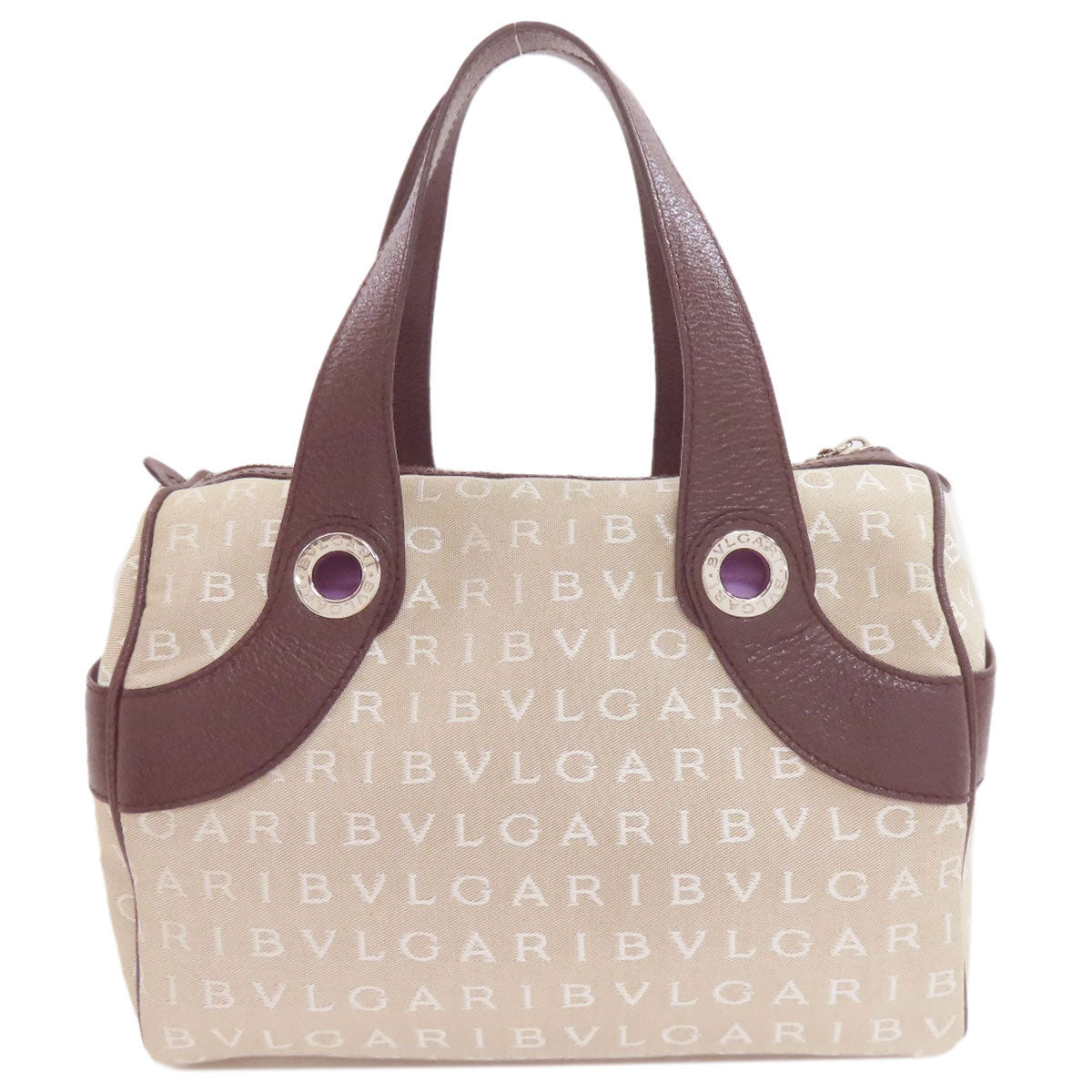 BVLGARI Logo Mania Mini Boston Handbag Canvas Ladies [Used]