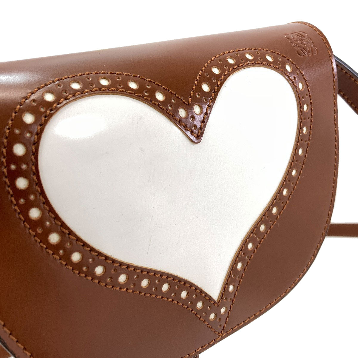 LOEWE Gate Dual Mini Heart Motif Shoulder Bag Calf Ladies [Used]