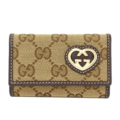 GUCCI 257217 GG Heart key holder Canvas Ladies [Used]