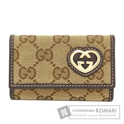 GUCCI 257217 GG Heart key holder Canvas Ladies [Used]