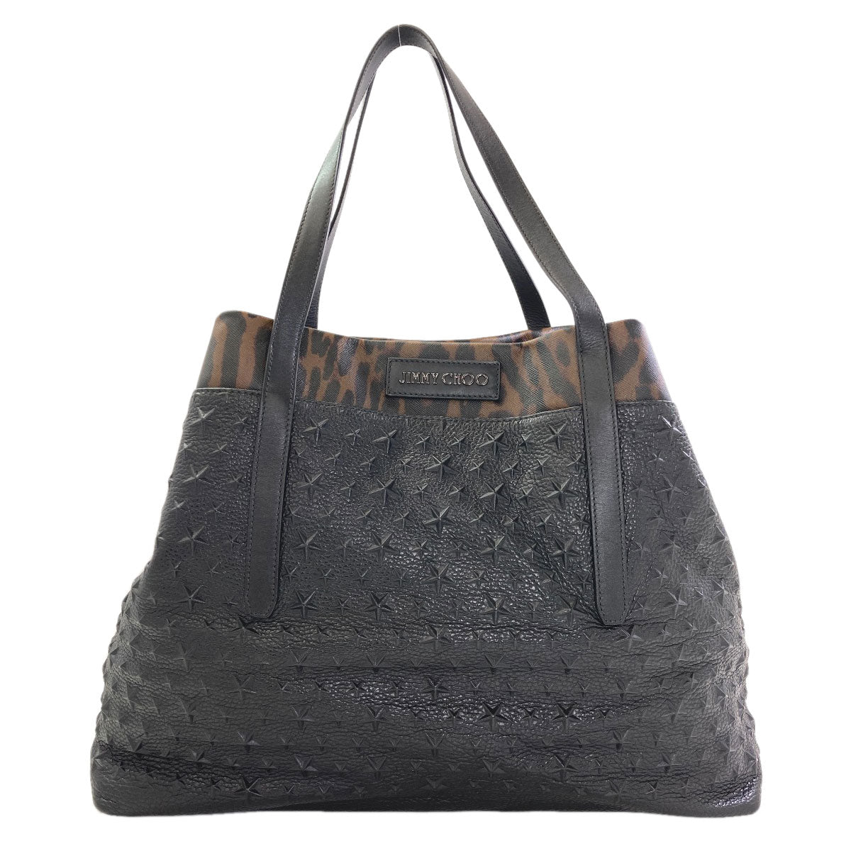 Jimmy Choo Leopard pattern embossed Tote Bag Leather Ladies [Used]