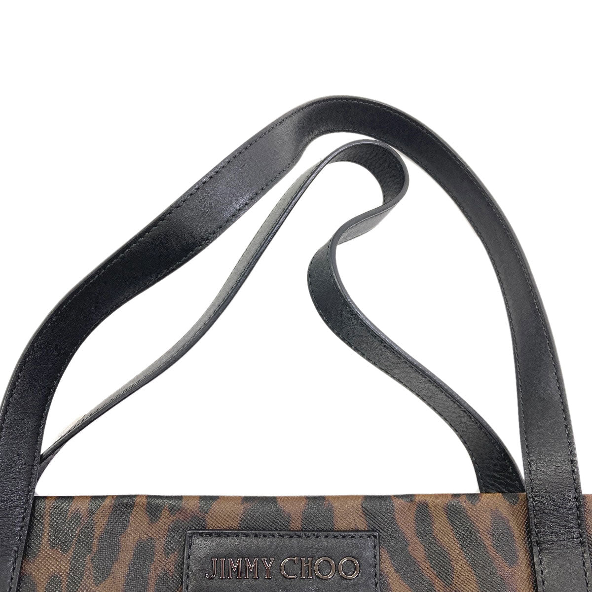 Jimmy Choo Leopard pattern embossed Tote Bag Leather Ladies [Used]