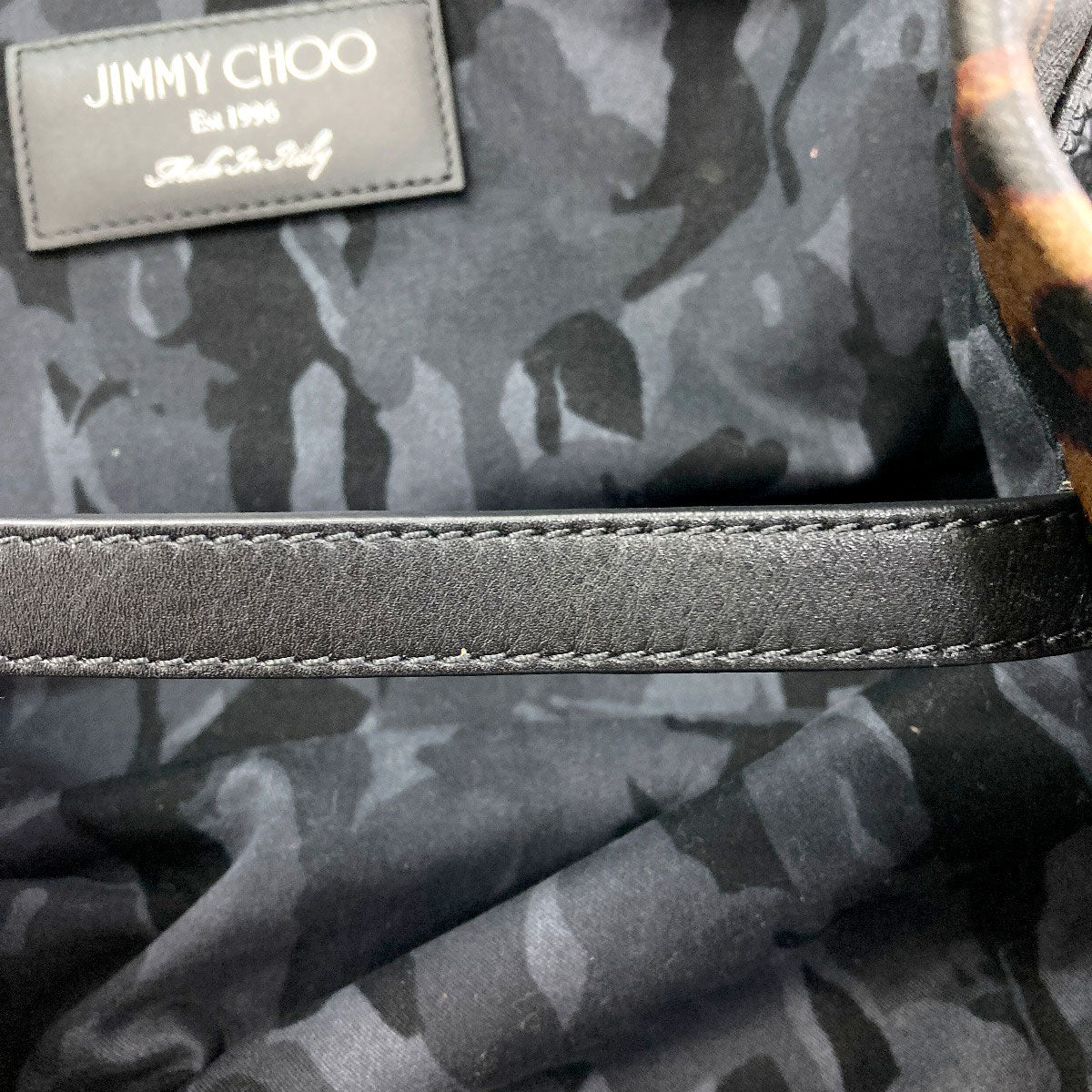 Jimmy Choo Leopard pattern embossed Tote Bag Leather Ladies [Used]