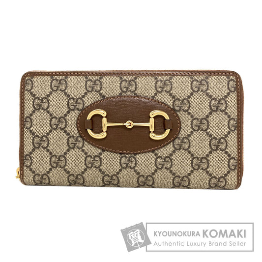 GUCCI 621889 Zip Around Horsebit GG Supreme Long wallet (with coin pocket) PVC Ladies [Used]