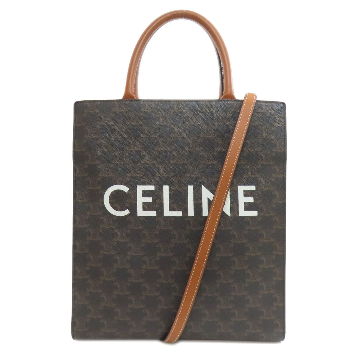 CELINE Vertical Cabas Triomphe 2WAY Handbag PVC Ladies [Used]