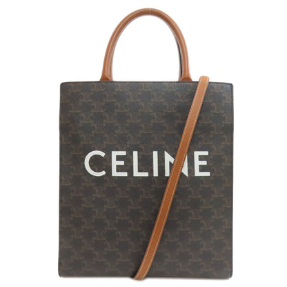 CELINE Vertical Cabas Triomphe 2WAY Handbag PVC Ladies [Used]