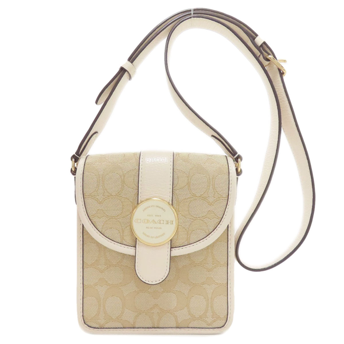 COACH C8321 North South Ronnie Signature Shoulder Bag Canvas LeatherLadies [Used]