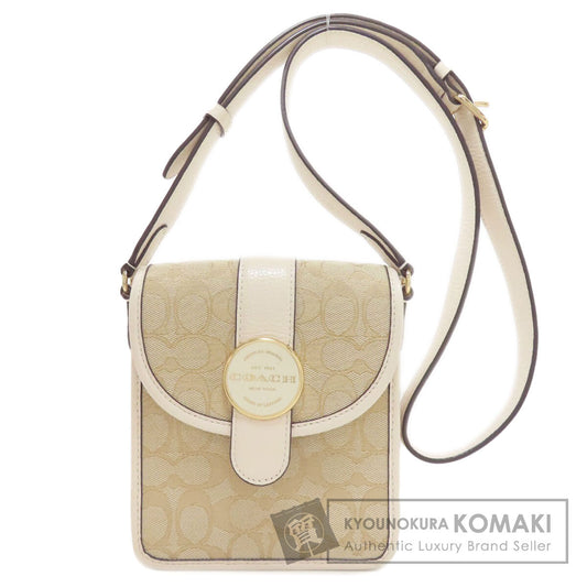 COACH C8321 North South Ronnie Signature Shoulder Bag Canvas LeatherLadies [Used]
