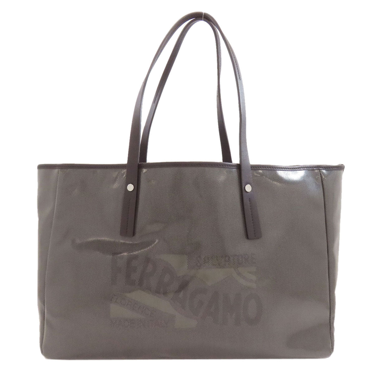Salvatore Ferragamo logo Tote Bag Coating canvas Ladies [Used]