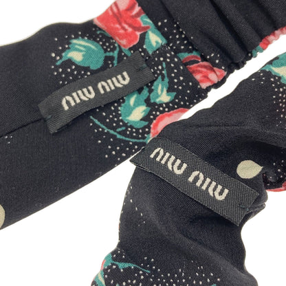 MIUMIU Hairband and Scrunchie 2-Piece Set, Rose Print hair accessory cloth Ladies [Used]