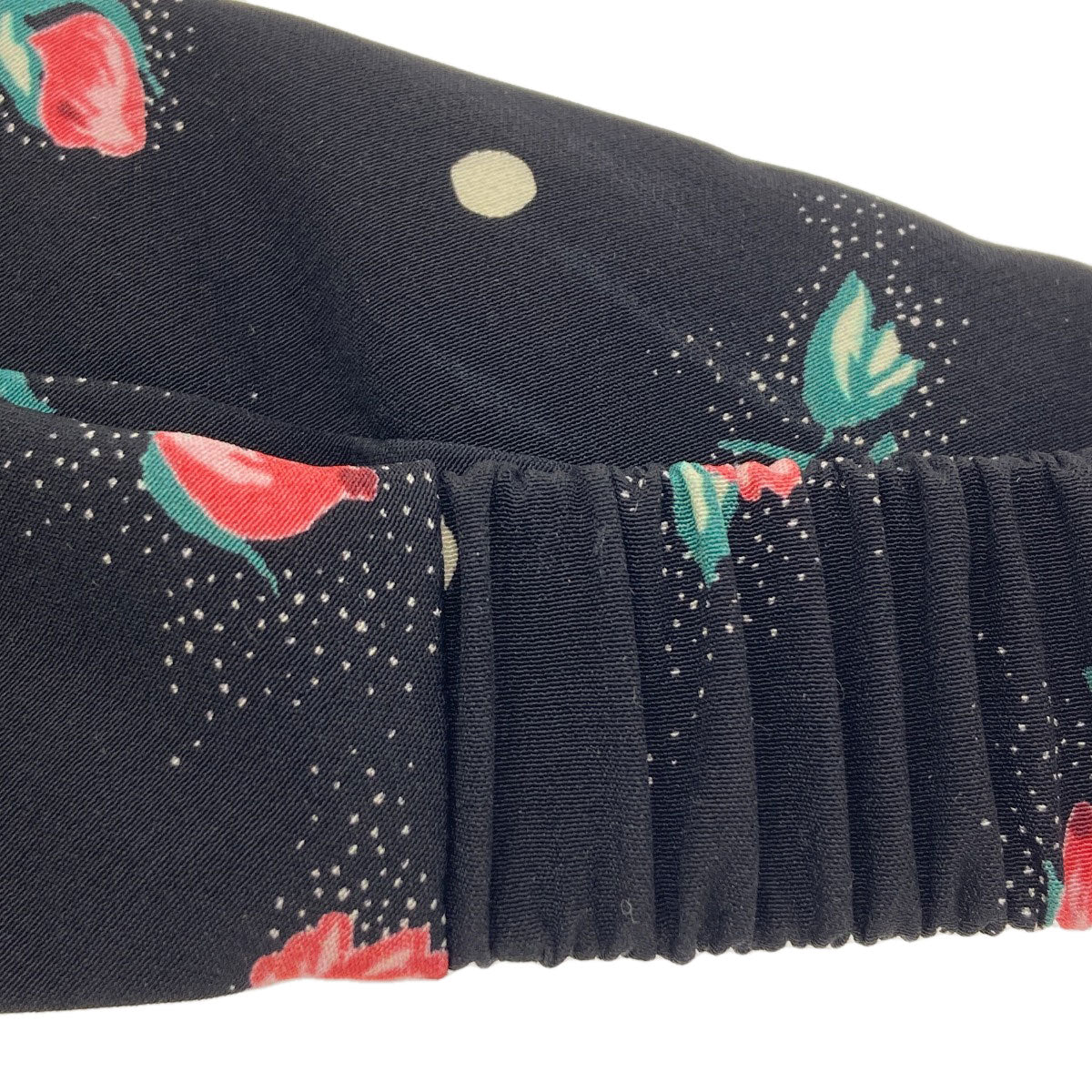 MIUMIU Hairband and Scrunchie 2-Piece Set, Rose Print hair accessory cloth Ladies [Used]