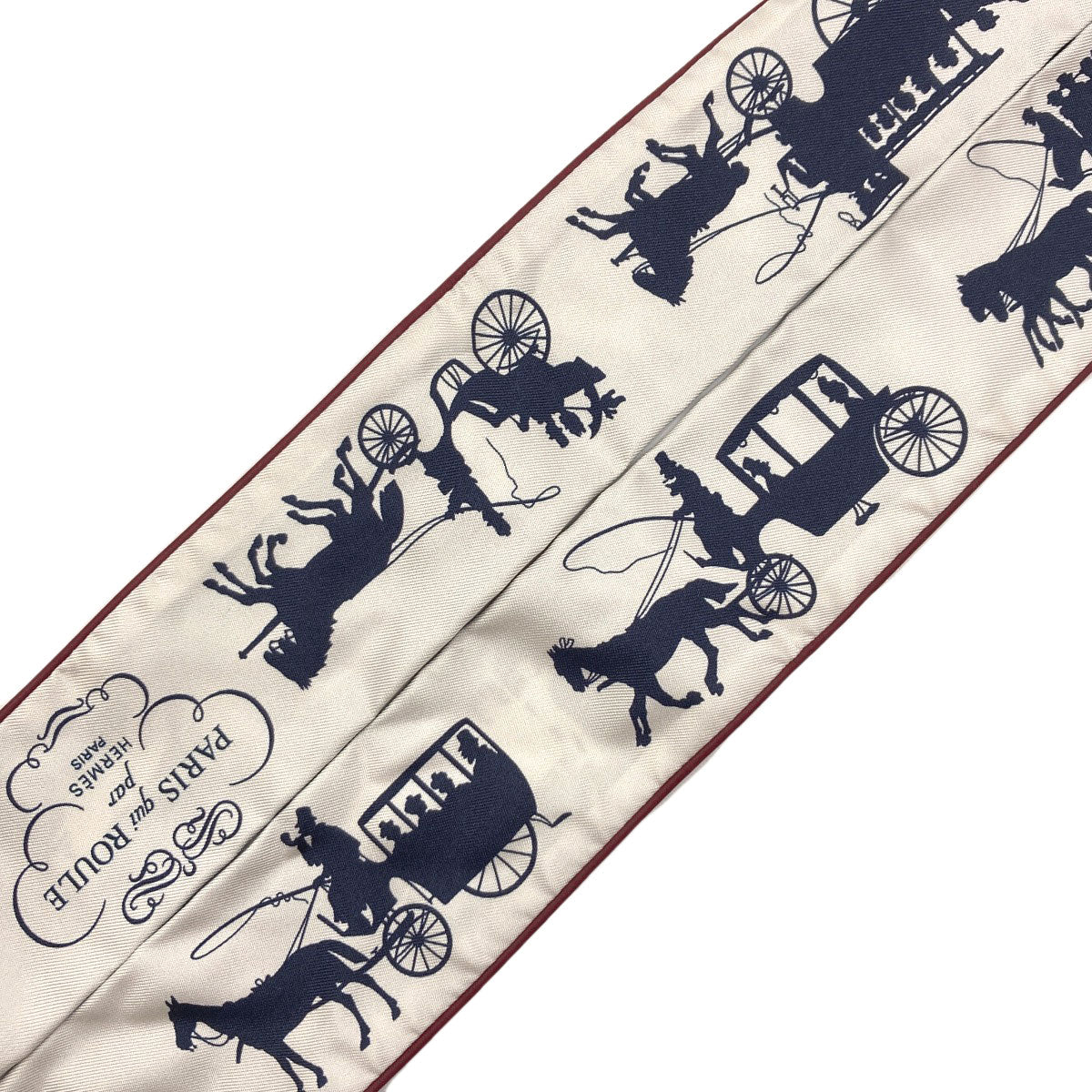 HERMES Twilly: A journey through Paris de Toujours on wheels Scarf Silk Ladies [Used]