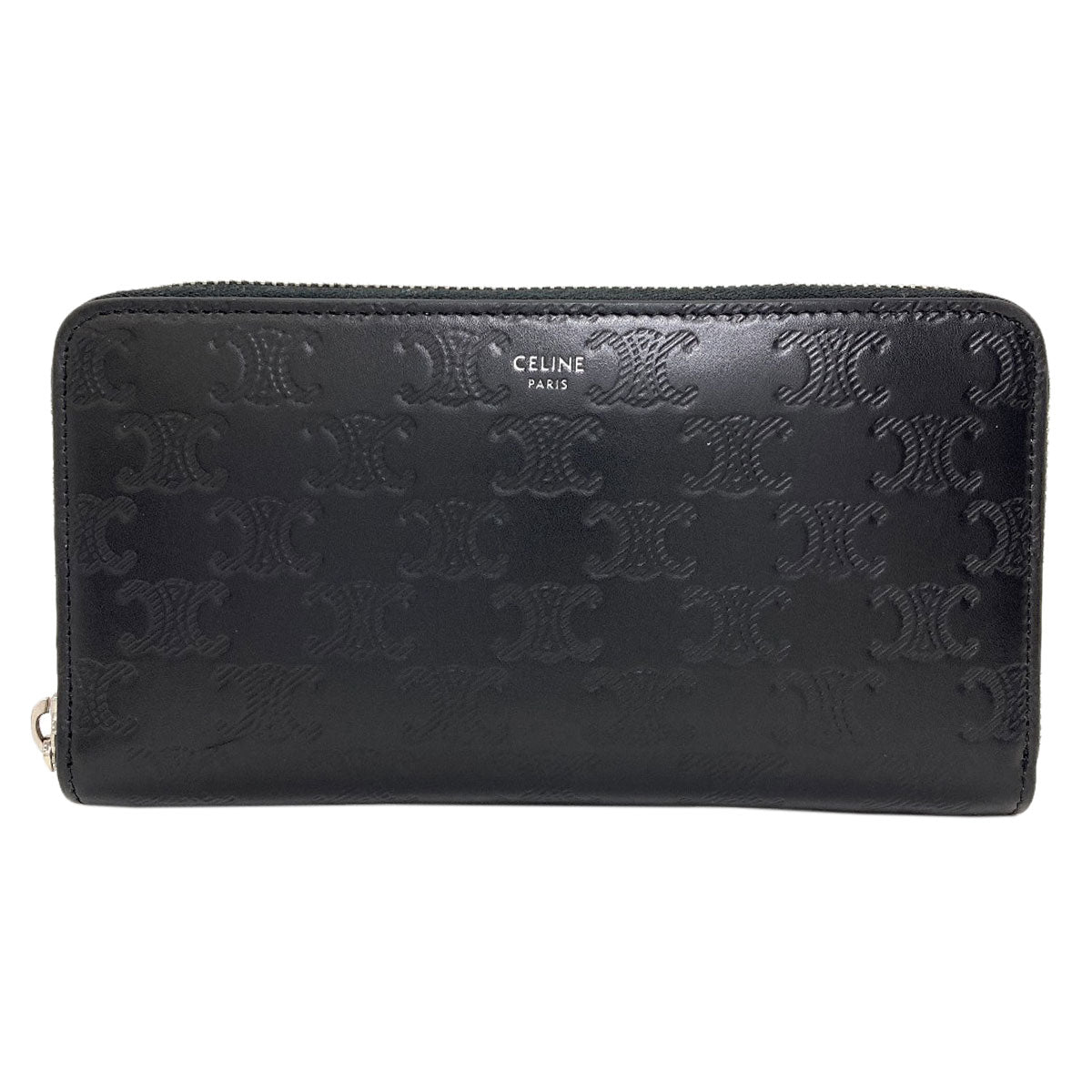 CELINE Triomphe Long wallet (with coin pocket) Leather Ladies [Used]