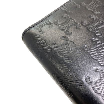 CELINE Triomphe Long wallet (with coin pocket) Leather Ladies [Used]