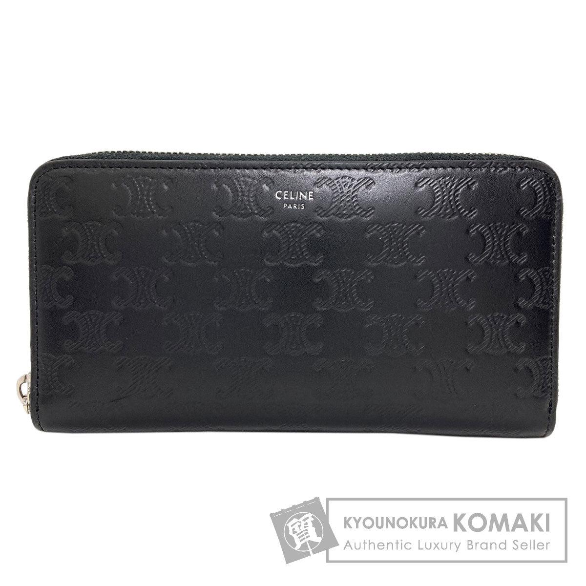 CELINE Triomphe Long wallet (with coin pocket) Leather Ladies [Used]