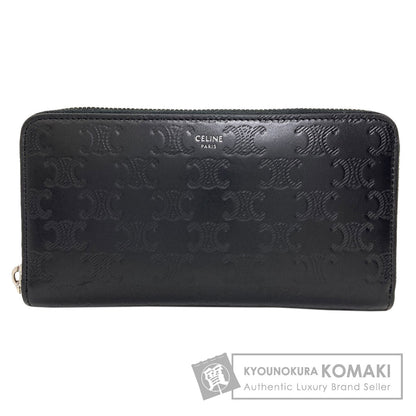CELINE Triomphe Long wallet (with coin pocket) Leather Ladies [Used]