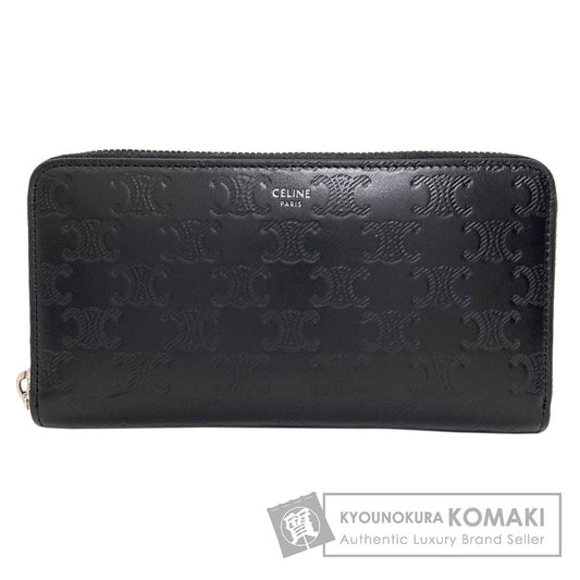 CELINE Triomphe Long wallet (with coin pocket) Leather Ladies [Used]