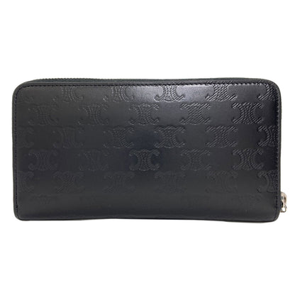 CELINE Triomphe Long wallet (with coin pocket) Leather Ladies [Used]