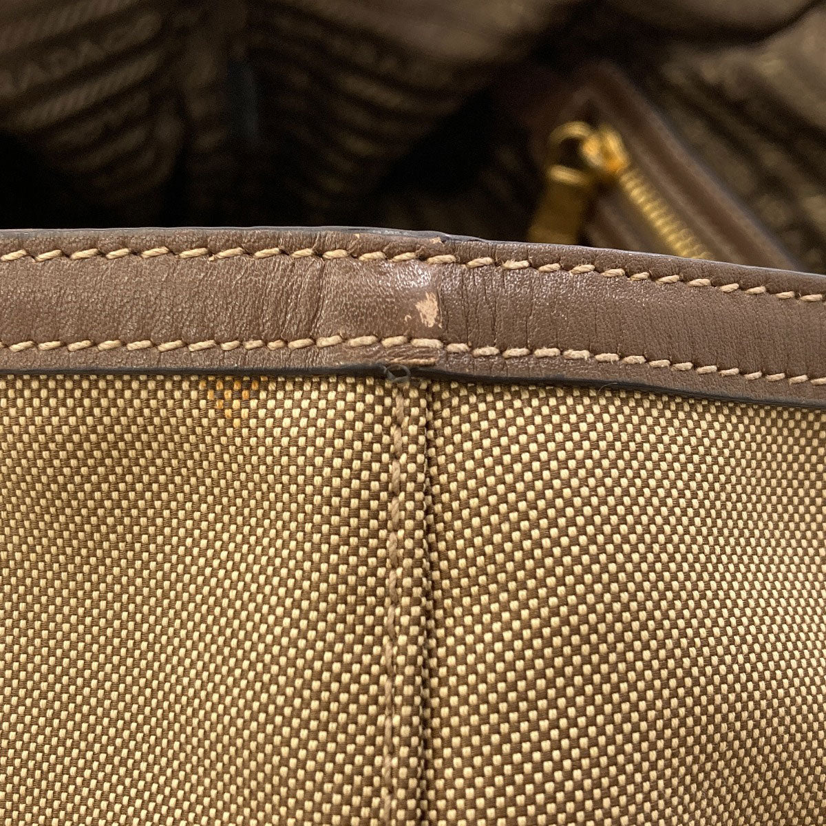PRADA 1BG158 Fiocco logo Tote Bag Canvas LeatherLadies [Used]