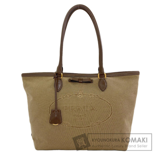 PRADA 1BG158 Fiocco logo Tote Bag Canvas LeatherLadies [Used]