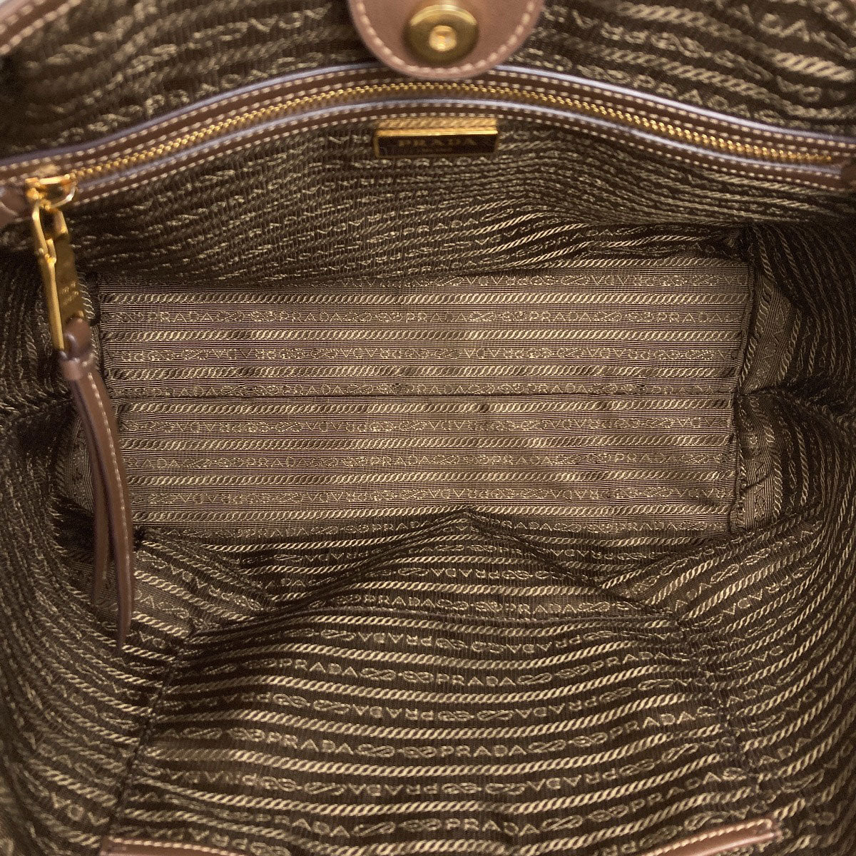 PRADA 1BG158 Fiocco logo Tote Bag Canvas LeatherLadies [Used]