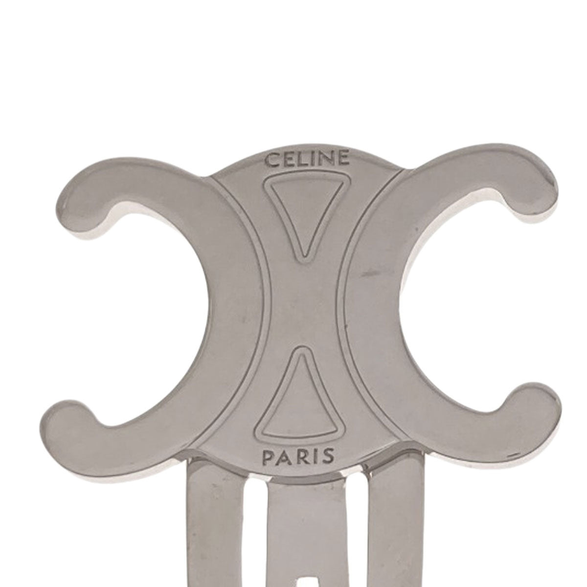 CELINE Hair clip Triomphe snap hair accessory Metal Ladies [Used]