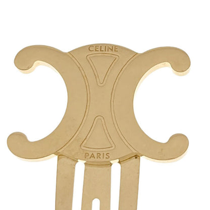 CELINE Hair clip Triomphe snap hair accessory Metal Ladies [Used]
