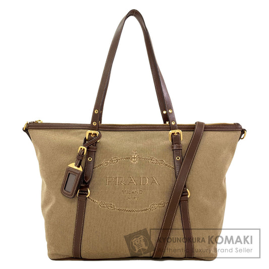 PRADA 1BG253 2WAY Tote Bag Canvas LeatherLadies [Used]