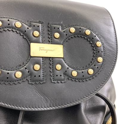 Salvatore Ferragamo Gancini studs Backpack Â· Daypack Leather Ladies [Used]