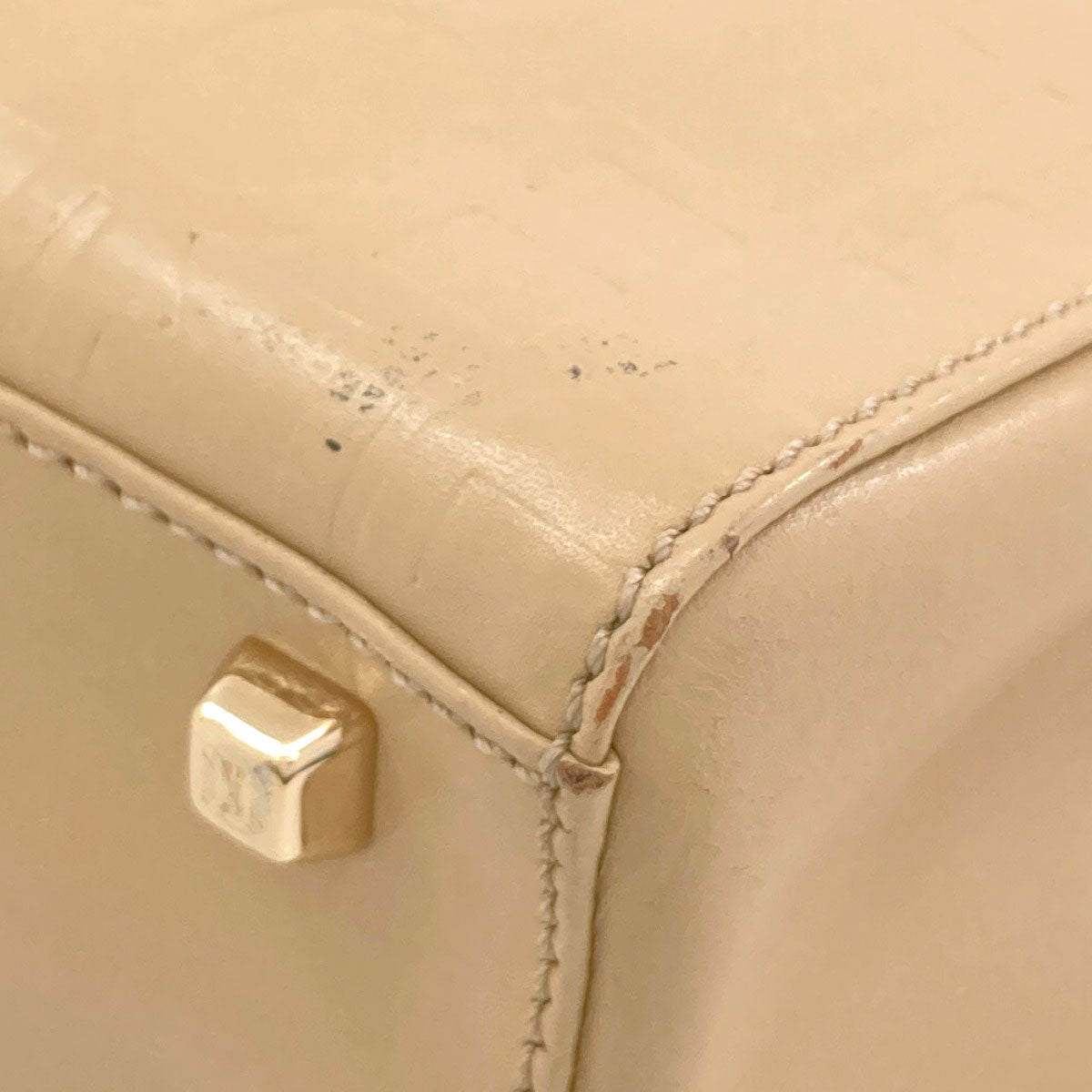 CELINE logo Handbag Leather Ladies [Used]