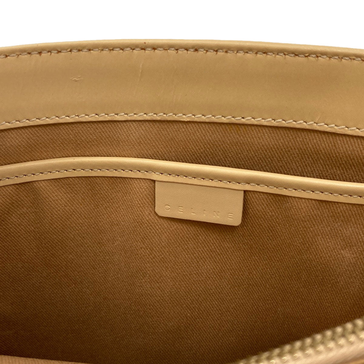CELINE logo Handbag Leather Ladies [Used]