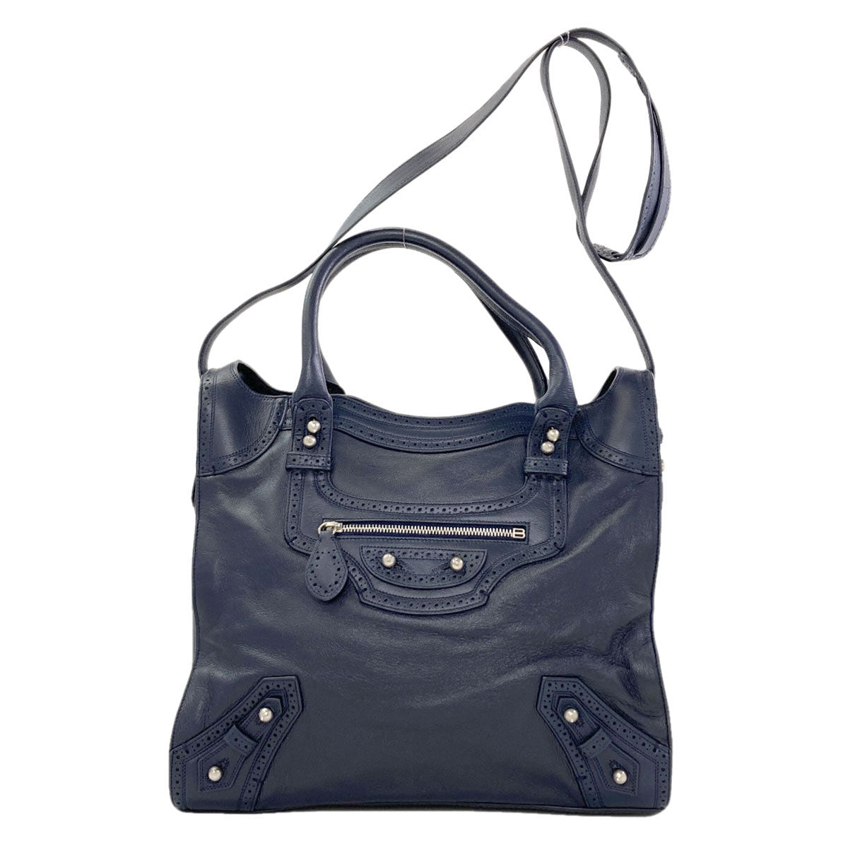 BALENCIAGA Riva City Paper 2WAY Handbag Calf Ladies [Used]