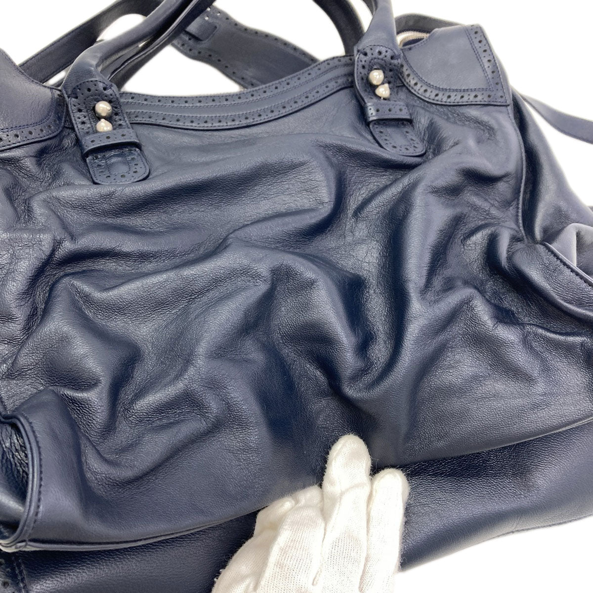 BALENCIAGA Riva City Paper 2WAY Handbag Calf Ladies [Used]
