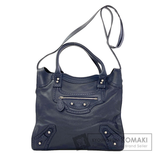 BALENCIAGA Riva City Paper 2WAY Handbag Calf Ladies [Used]