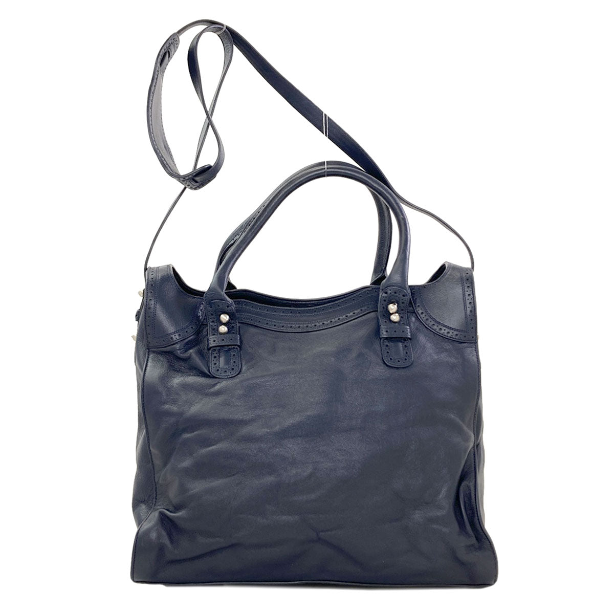 BALENCIAGA Riva City Paper 2WAY Handbag Calf Ladies [Used]