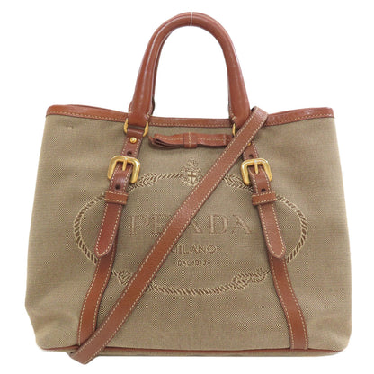 PRADA Fiocco 2WAY Handbag Canvas Ladies [Used]
