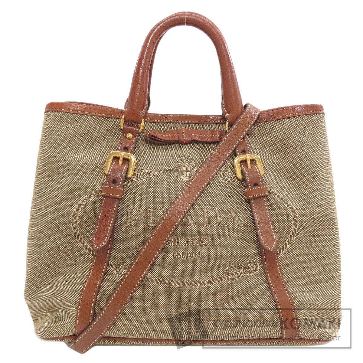 PRADA Fiocco 2WAY Handbag Canvas Ladies [Used]