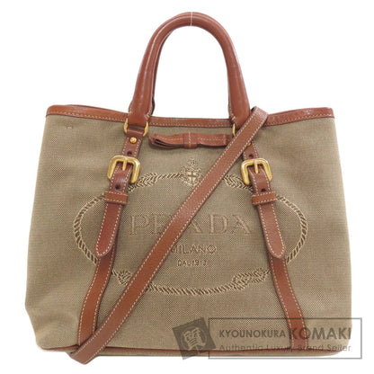 PRADA Fiocco 2WAY Handbag Canvas Ladies [Used]