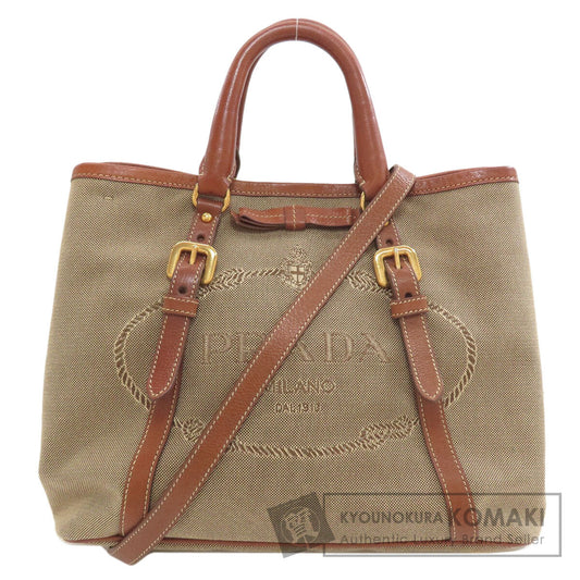 PRADA Fiocco 2WAY Handbag Canvas Ladies [Used]