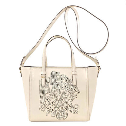 Salvatore Ferragamo Bonnie Lettering Punching 2WAY Handbag Calf Ladies [Used]