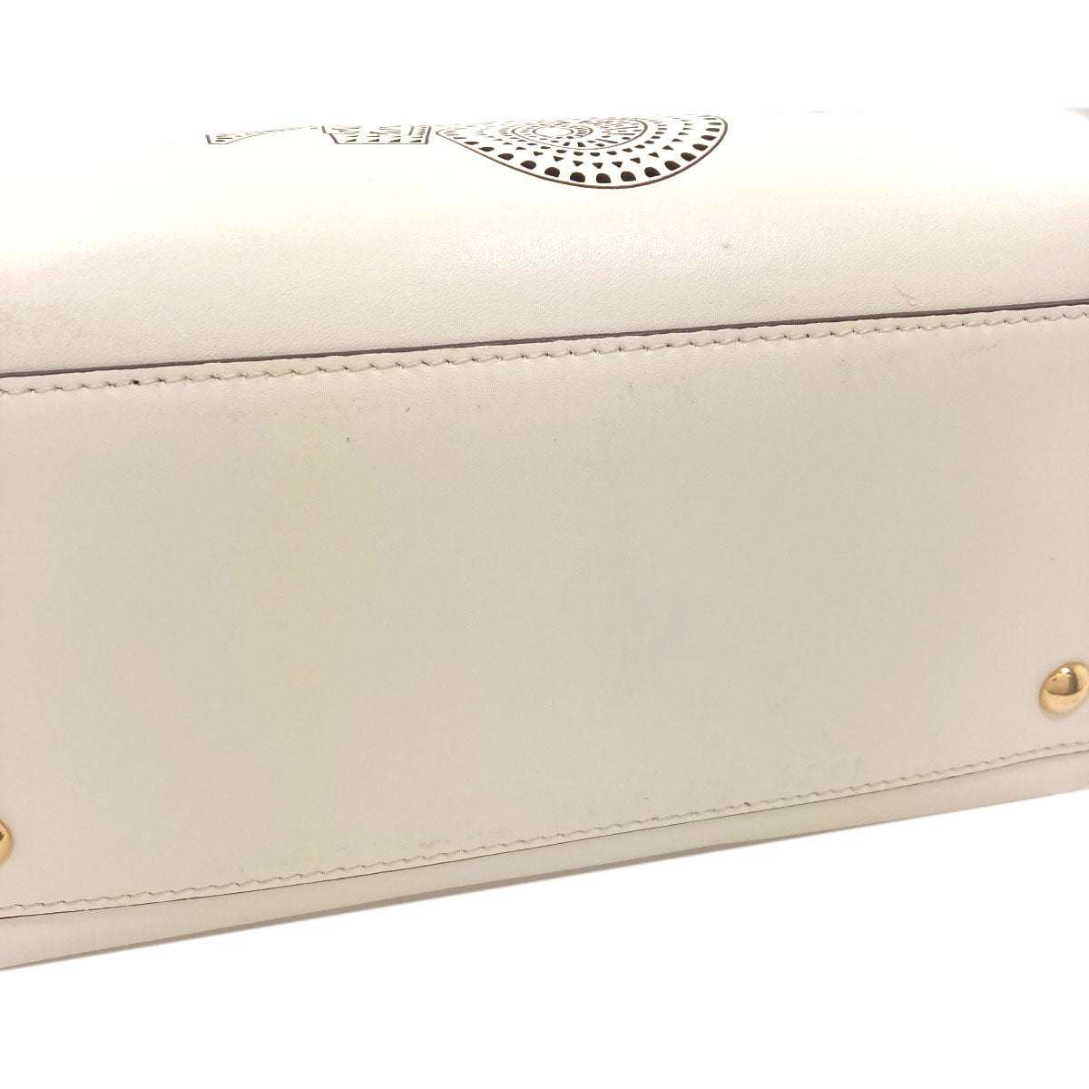 Salvatore Ferragamo Bonnie Lettering Punching 2WAY Handbag Calf Ladies [Used]
