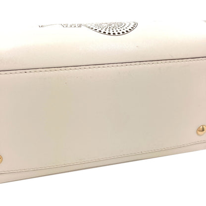 Salvatore Ferragamo Bonnie Lettering Punching 2WAY Handbag Calf Ladies [Used]