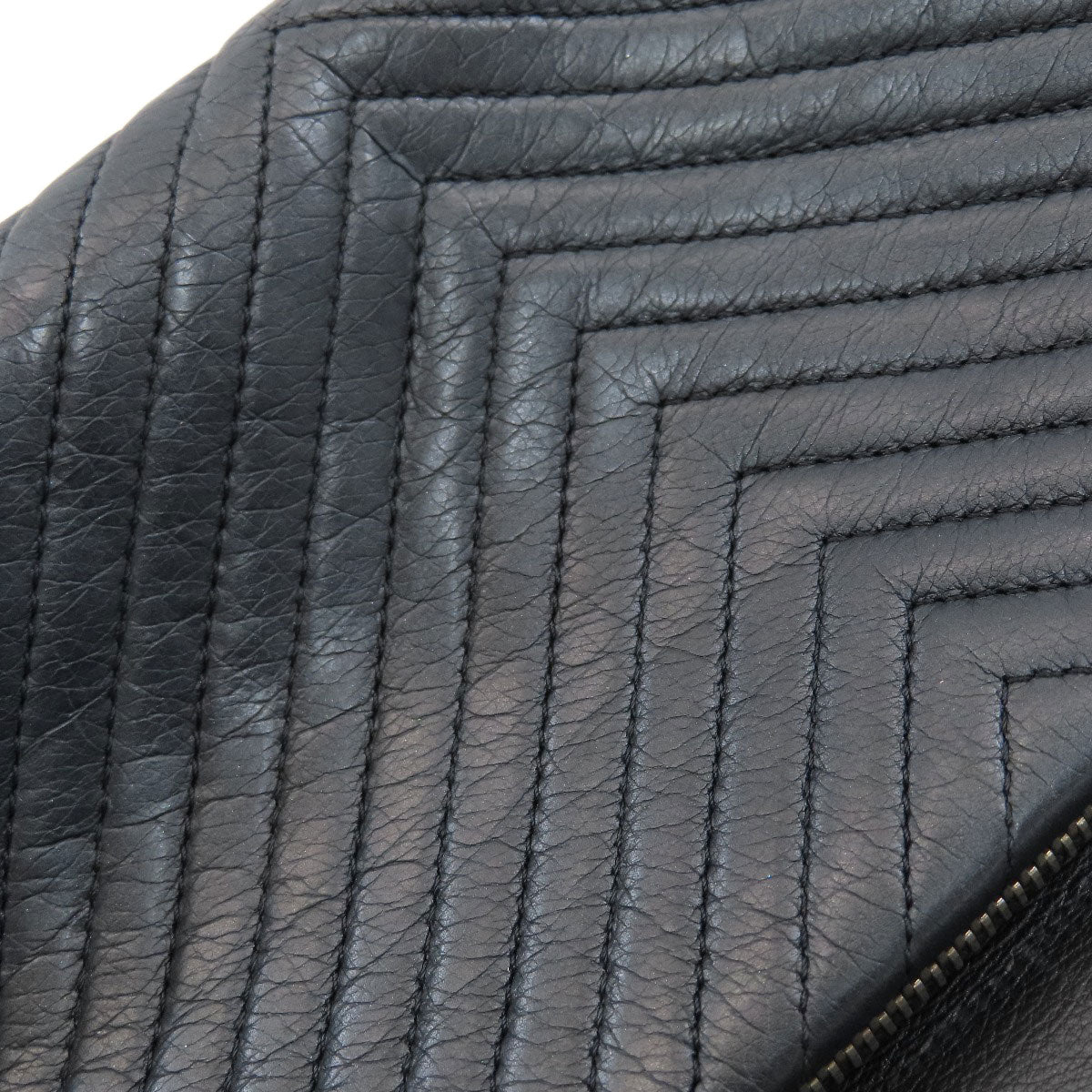CHANEL Boy Chanel V-stitch SilverHardware Clutch bag Calf Ladies [Used]