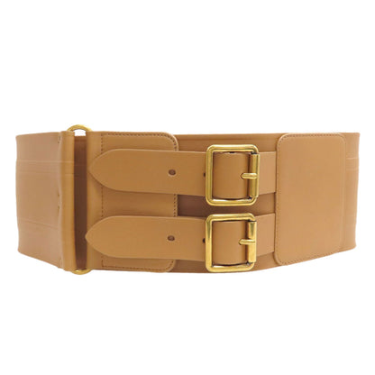 CHRISTIAN DIOR Maxi Double Gold Buckle belt Leather Ladies [Used]